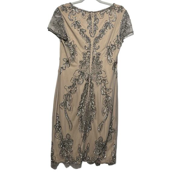 Adrianna Papell Women’s Beaded Mesh Cocktail Dress / Size-8 - Picture 7 of 16